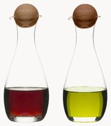 Set olio e aceto in vetro soffiato con tappi in legno Eden 2 pz