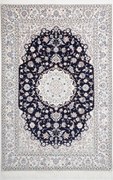Nain Tappeto persiano 160 x 240 Blu (Iran) Annodato A Mano