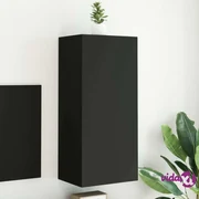 vidaXL Contenitore per Vinili Nero 71x34x36 cm in Legno Multistrato