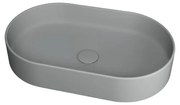 Lavabo da appoggio ovale in ceramica L 60 x P 20 x H 14 cm grigio