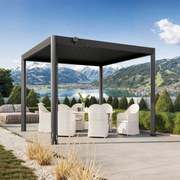 PRIMEYARD Pergola 3,5x3m, tetto lamellare, antracite - (GFPV01119)