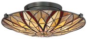 Lampadario Tiffany Victory Vetro Bronzo Valiant 2 Luci E27