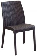 Sedia Virginia - Seduta in Wicker con Struttura in Plastica Stampata, Marrone