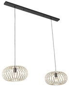 Lampada a sospensione design ottone 2 luci - JOHANNA