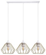 Lampadario a sospensione con filo CEED GOLD 3xE27/60W/230V bianco/oro