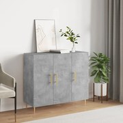 Credenza grigio cemento 90x34x80 cm in legno multistrato