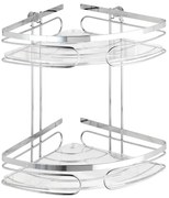WENKO 20412100 - Mensola angolare PREMIUM in acciaio inossidabile 26,5x27,5 cm, finitura inox/argento