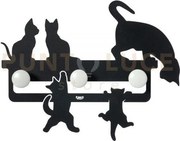 Piccolo appendiabiti a muro di design cattitude nero