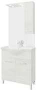Mobile bagno da terra con lavabo e sifone L 75 x H 81.5 x P 50.5 cm legno bianco in truciolare, 2 ante per vasca centrale Symoa