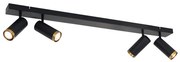 Faretto da soffitto moderno nero con bronzo 4 luci orientabile - Renna