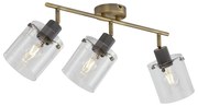 Faretto da soffitto di design bronzo con vetro trasparente 3 luci - Domo
