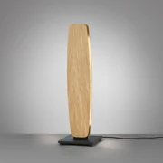 Lampada da tavolo LED Quitani Persida, altezza 50 cm, rovere, 2.700 K