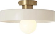Plafoniera retrò bronzo con vetro beige - Jina