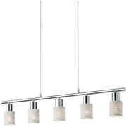 Redo 04-509 - Lampadario sospeso a cavo VERTIGO 5xE14/28W/230V cromo lucido/bianco