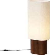 Lampada da terra Japandi in legno di noce con paralume in tessuto 70cm - Lamel