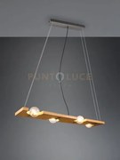 Sospensione tailor 4 luci l.115cm legno naturale e metallo acciaio ...