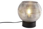 Lampada da tavolo Art Déco nera con vetro fumé - SPHERE