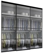 Kit anta scorrevole con binario Boston 3 ante nero L 300 x H 270 cm