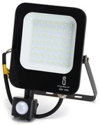 Faro proiettore Led 30W Nero da esterno IP65 Bianco freddo 6500K con sensore crepuscolare e di movimento Aigostar