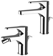 Set rubinetti lavabo alto e bidet in ottone cromo di Rubinetterie Mariani Linea Surf