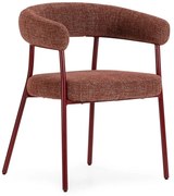 Set di sedie da pranzo color terracotta in imbottito con braccioli 2 pz Yuri – MOME