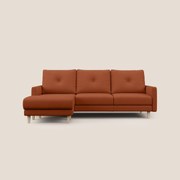 Matisse Divano angolare con sedute scorrevoli in tessuto morbido smacchiabile T17 arancio