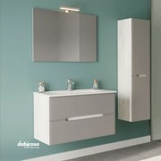 Mobile Bagno Sospeso "New Stream" Da 80 Cm Composto Da Due Cassetti Rovere Bianco/Tortora Opaco