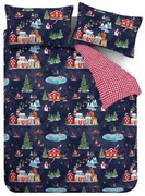 Set copripiumino e federa blu per letto matrimoniale 200x200 cm Ski Village – Catherine Lansfield