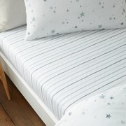 Lenzuolo con angoli per bambini bianco in cotone per letto singolo 90x190 cm Stars – Bianca