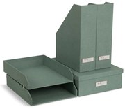 Set di organizer verdi in cartone per documenti 5 pz Holger Canvas Paper Laminate – Bigso