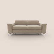 Aisha Divano con poggiapiedi estraibile piedini alti e poggiatesta reclinabili in tessuto Smacchiabile T05 beige