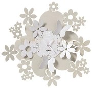 Orologio da parete con fiori daisy avorio e bianco marmo in ferro 4...