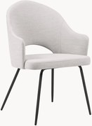 Sedie da pranzo Lys in effetto lino con imbottitura, 2 pz