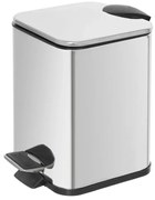 Cestino bagno cromato 3lt apertura a pedale e secchio removibile