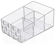 Organizer porta trucchi e cosmetici in plastica trasparente con 4 scomparti