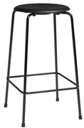 Fritz Hansen - High Dot™ Counter Stool 4-legs Intense leather Black Fritz Hansen