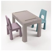 TEGA BABY - Set tavolino e sedie per bambini, taupe/viola/turchese