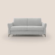 Dalia divano letto con materasso H18 cm e piedi alti in raffinato tessuto smacchiabile T17 grigio