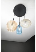 Lampadario Glamour Olbia D.50 nero paralume multicolore 3x E27 LA MIA LUCE