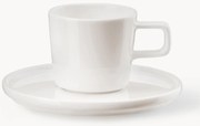 Set di 6 tazzine con piattino Fine Bone China Oco