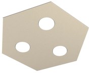 Plafoniera Moderna Esagonale Hexagon Metallo Sabbia 3 Luci Led 12X3W