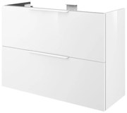 Mobile da bagno sotto lavabo SENSEA Neo Frame bianco laccato lucido L 90 x H 64 x P 35 cm 2 cassetti, lavabo non incluso