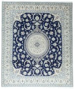 Nain Tappeto 300x250 Blu (Iran) Annodato A Mano