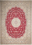 Nain Tappeto 410x290 Rosso (Iran) Annodato A Mano
