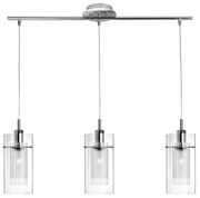 Lampadario Contemporaneo Duo 1 Acciaio Cromo 3 Luci E14