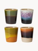 Set di 4 portauova fatti a mano con smalto reattivo 70's