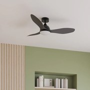 Ventilatore da soffitto Amos nero, Ø 122 cm, CCT, dimmerabile, INSPIRE IP20