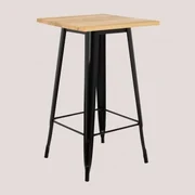 Tavolo Bar Quadrato in Gres (70x70 cm) Manhattan Nero - Sklum