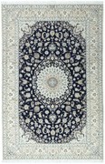 Nain Tappeto 320 x 210 Blu (Iran) Annodato A Mano