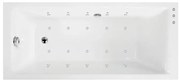 Vasca idromassaggio rettangolare bianco ,180, 80 cm, 16 bocchette,